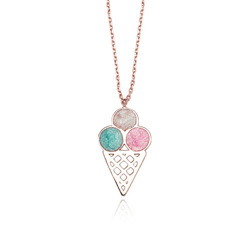 Glorria 925k Sterling Silver Ice Cream Necklace Glorria 925k Sterling Silver Ice Cream Necklace