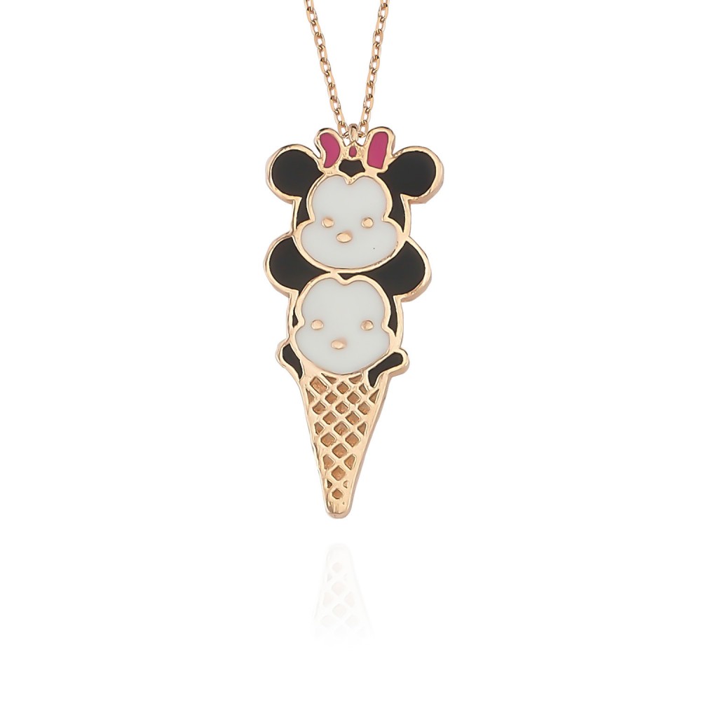 Glorria 925k Sterling Silver Ice Cream Necklace