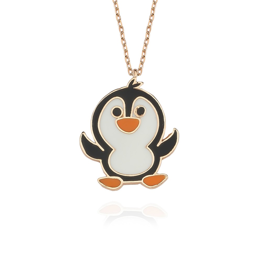 Glorria 925k Sterling Silver Penguin Necklace