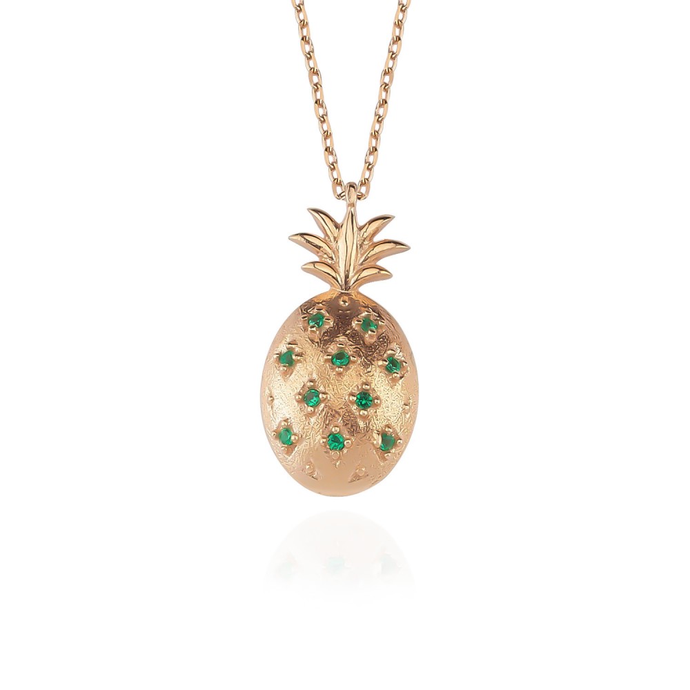 Glorria 925k Sterling Silver Pineapple Necklace
