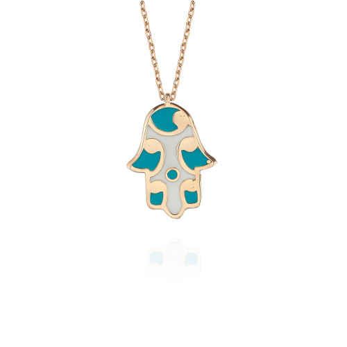 Glorria 925k Sterling Silver Hamsa Hands Necklace Glorria 925k Sterling Silver Hamsa Hands Necklace