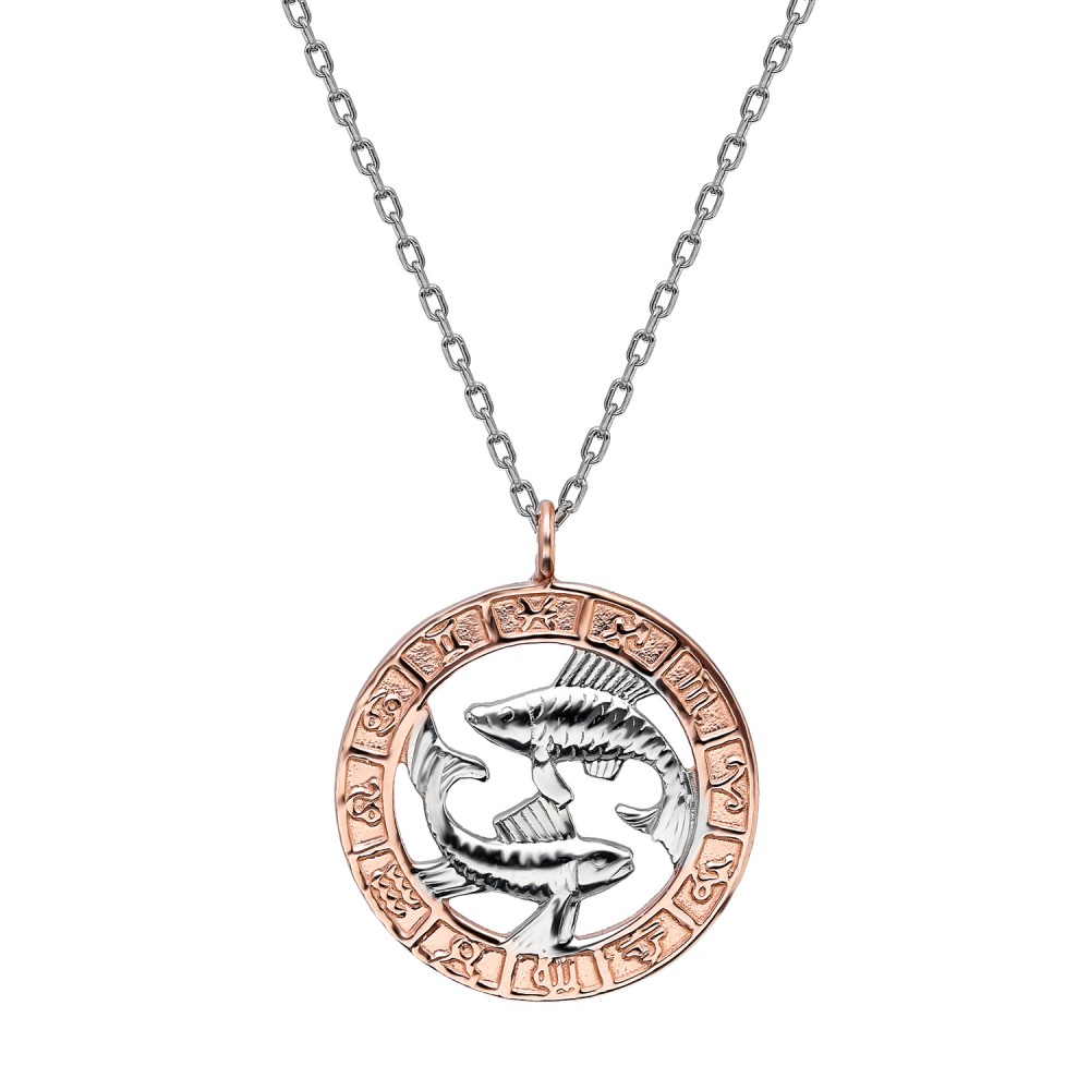 Glorria 925k Sterling Silver Pisces Necklace