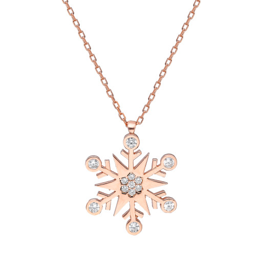 Glorria 925k Sterling Silver Snowflake Necklace Glorria 925k Sterling Silver Snowflake Necklace