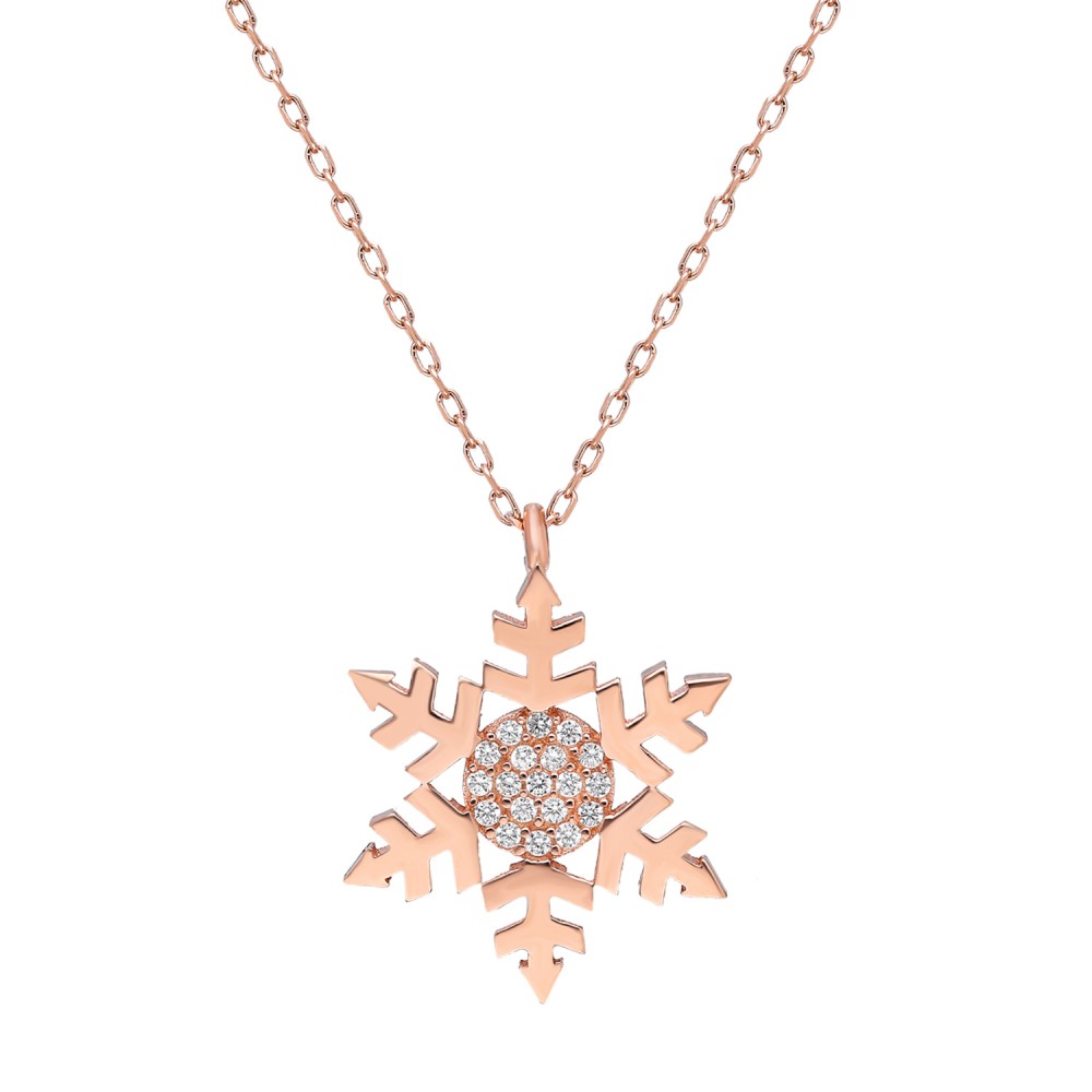 Glorria 925k Sterling Silver Snowflake Necklace