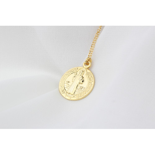 Glorria 925k Sterling Silver Saint Benedict Medal Necklace Glorria 925k Sterling Silver Saint Benedict Medal Necklace