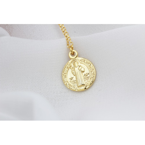 Glorria 925k Sterling Silver Saint Benedict Medal Necklace Glorria 925k Sterling Silver Saint Benedict Medal Necklace