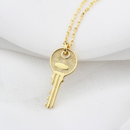 Glorria 925k Sterling Silver Personalized Key Necklace
