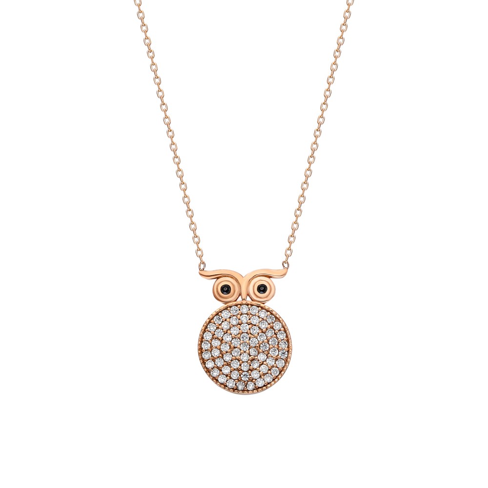 Glorria 925k Sterling Silver Owl Necklace