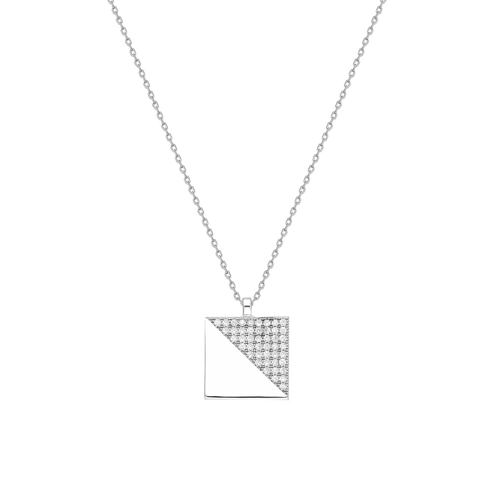Glorria 925k Sterling Silver Geometric Necklace