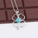 Glorria 925k Sterling Silver Evil Eye Clover Necklace