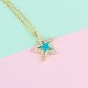 Glorria 925k Sterling Silver Pave Star Necklace