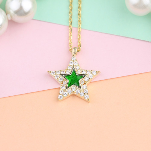 Glorria 925k Sterling Silver Pave Star Necklace Glorria 925k Sterling Silver Pave Star Necklace