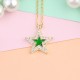 Glorria 925k Sterling Silver Pave Star Necklace