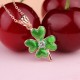 Glorria 925k Sterling Silver Pave Clover Necklace