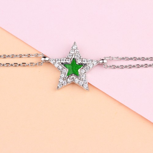 Glorria 925k Sterling Silver Pave Star Bracelet Glorria 925k Sterling Silver Pave Star Bracelet