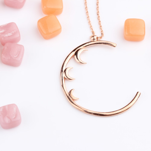 Glorria 925k Sterling Silver Crescent Necklace Glorria 925k Sterling Silver Crescent Necklace