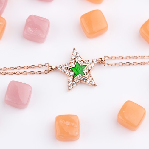 Glorria 925k Sterling Silver Pave Star Bracelet Glorria 925k Sterling Silver Pave Star Bracelet