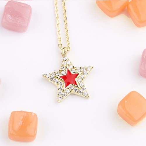 Glorria 925k Sterling Silver Pave Star Necklace Glorria 925k Sterling Silver Pave Star Necklace