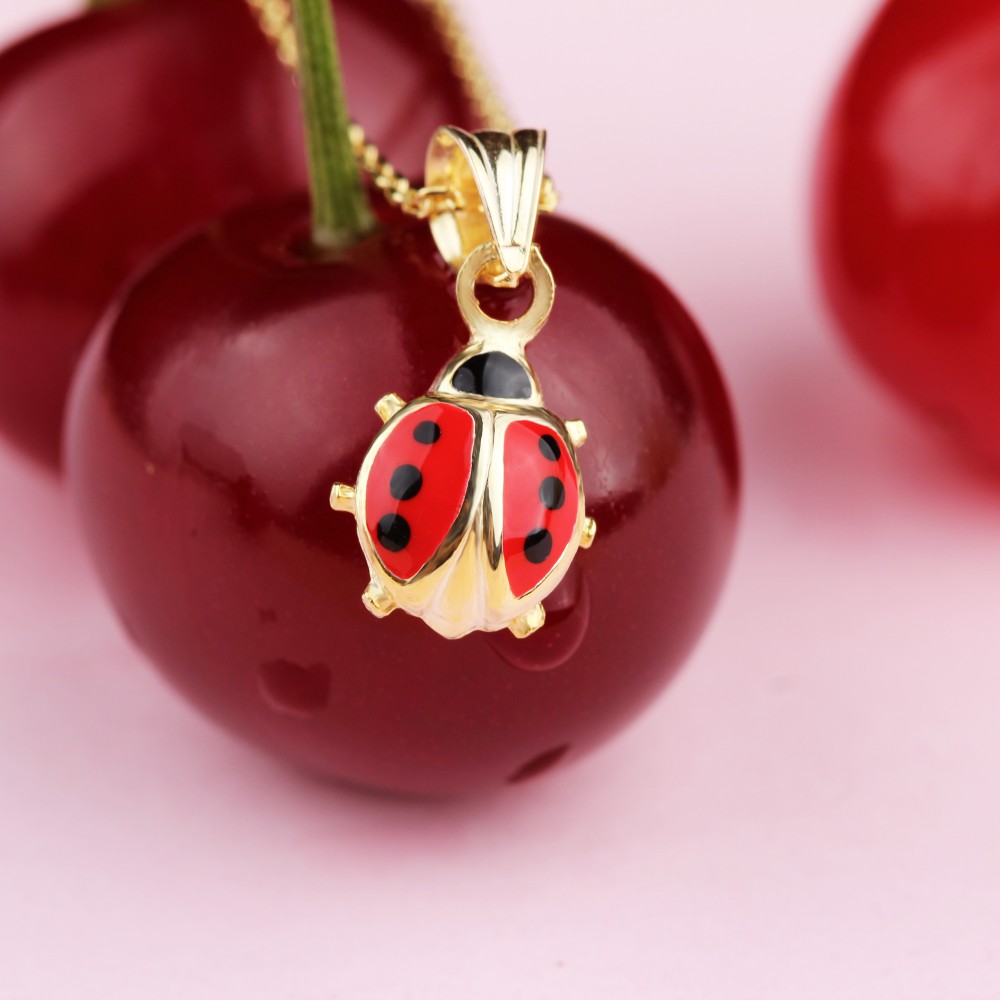 Glorria 925k Sterling Silver Ladybug Necklace