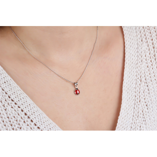 Glorria 925k Sterling Silver Ladybug Necklace Glorria 925k Sterling Silver Ladybug Necklace