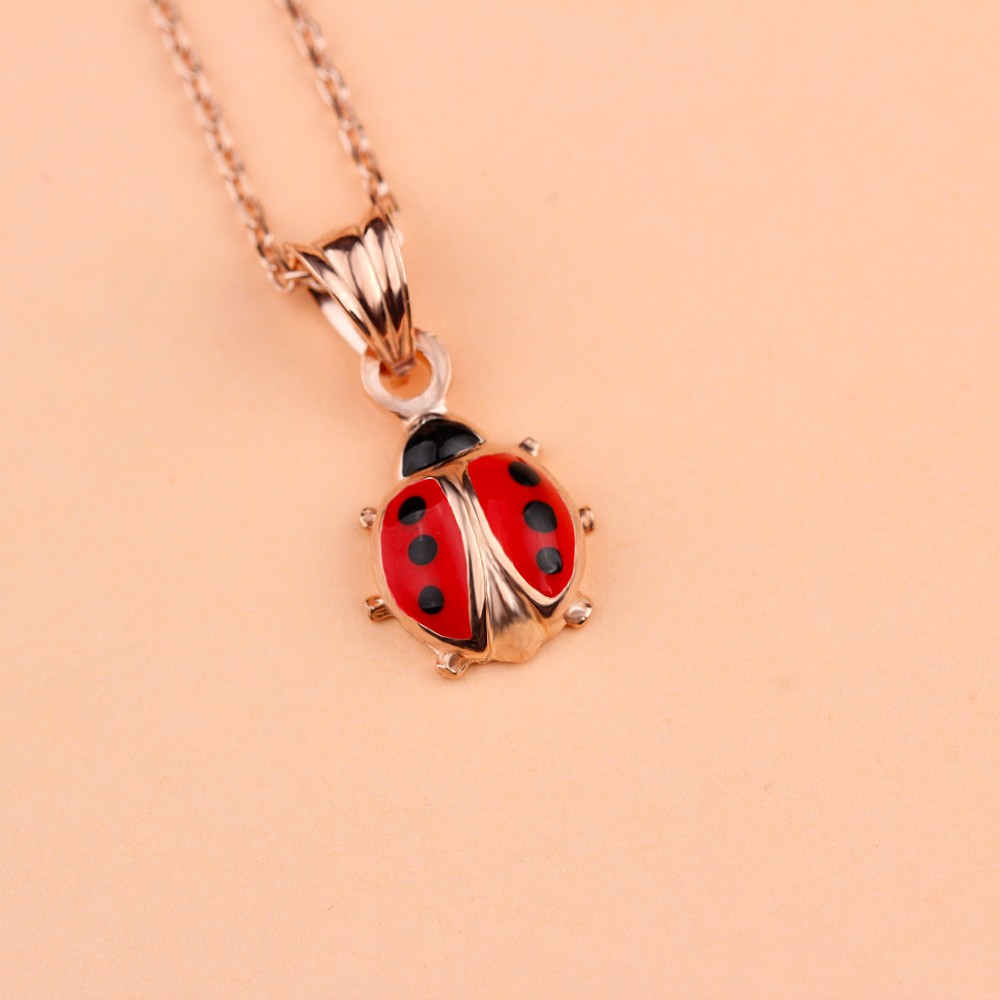 Glorria 925k Sterling Silver Ladybug Necklace