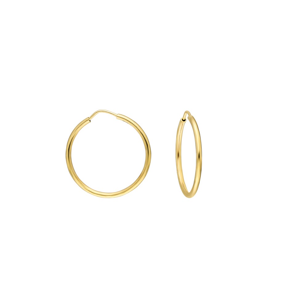 Glorria 14k Solid Gold 2 cm Hoop Earrings