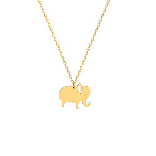 Glorria 14k Solid Gold Elephant Necklace Glorria 14k Solid Gold Elephant Necklace