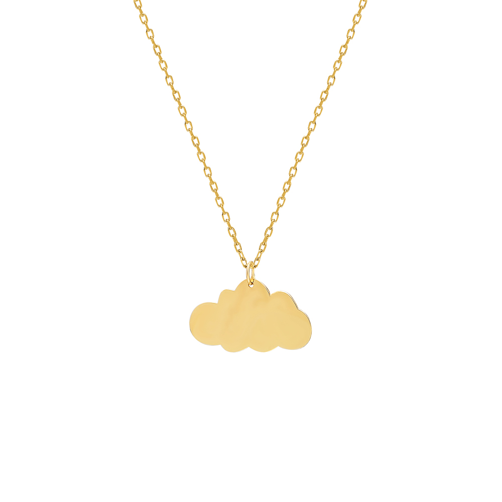 Glorria 14k Solid Gold Cloud Necklace
