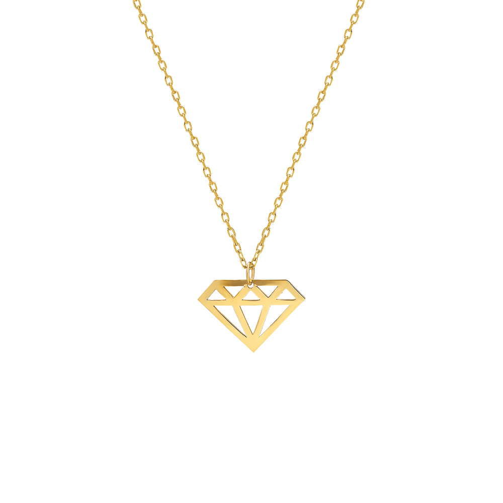 Glorria 14k Solid Gold Diamond Cut Necklace