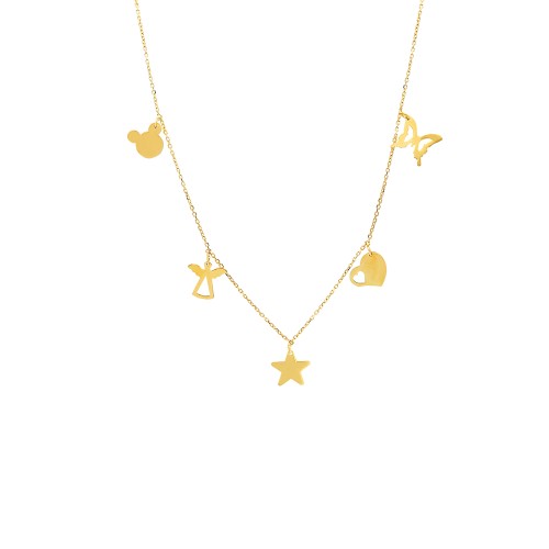 Glorria 14k Solid Gold Luck Necklace