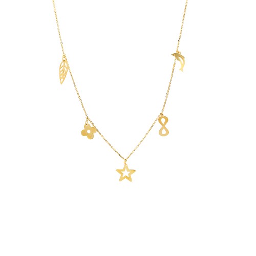 Glorria 14k Solid Gold Luck Necklace Glorria 14k Solid Gold Luck Necklace