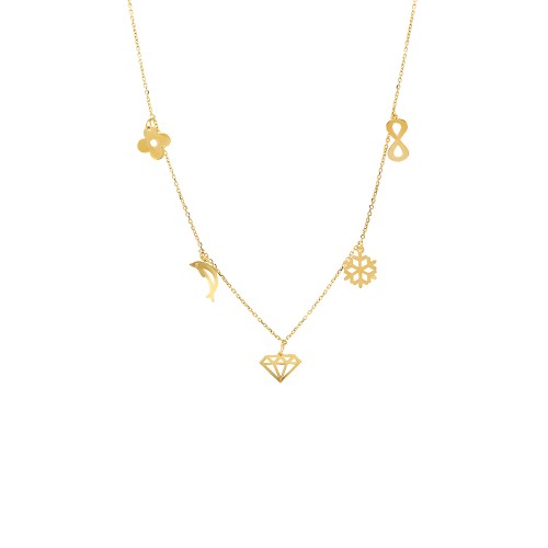 Glorria 14k Solid Gold Luck Necklace Glorria 14k Solid Gold Luck Necklace