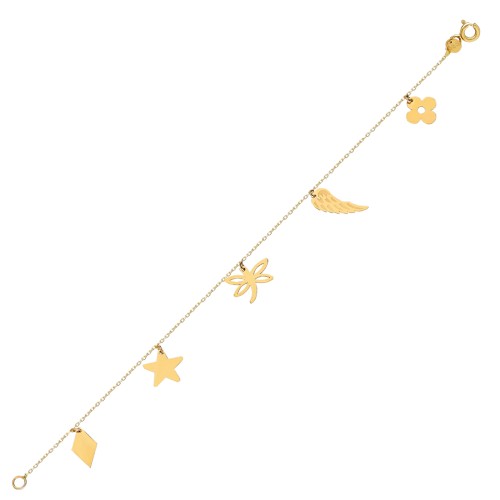 Glorria 14k Solid Gold Luck Bracelet Glorria 14k Solid Gold Luck Bracelet