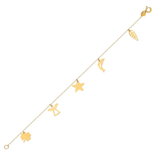 Glorria 14k Solid Gold Luck Bracelet Glorria 14k Solid Gold Luck Bracelet