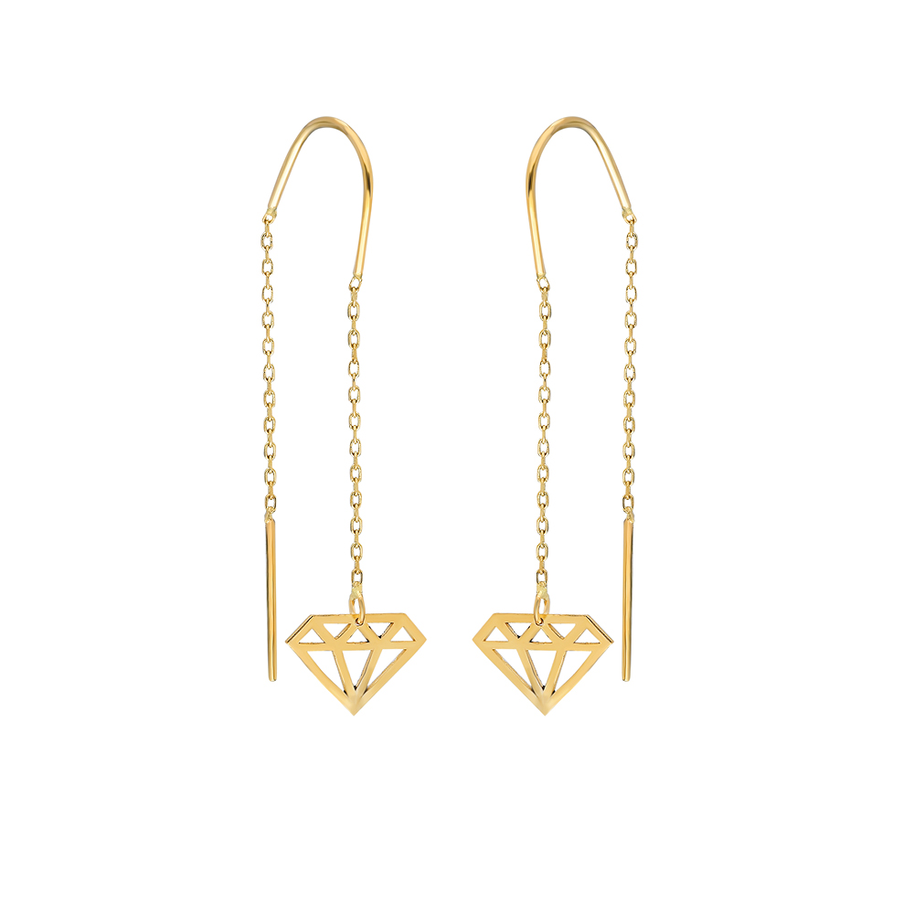 Glorria 14k Solid Gold Diamond Cut Earring