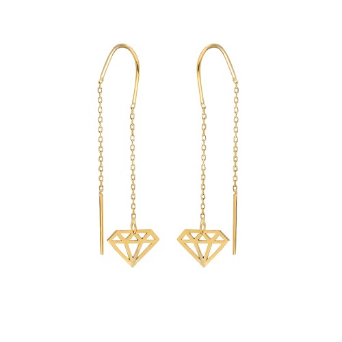 Glorria 14k Solid Gold Diamond Cut Earring Glorria 14k Solid Gold Diamond Cut Earring