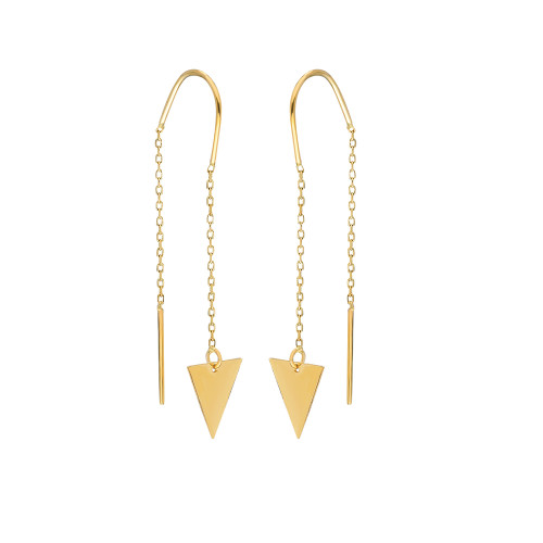 Glorria 14k Solid Gold Threegen Earring Glorria 14k Solid Gold Threegen Earring