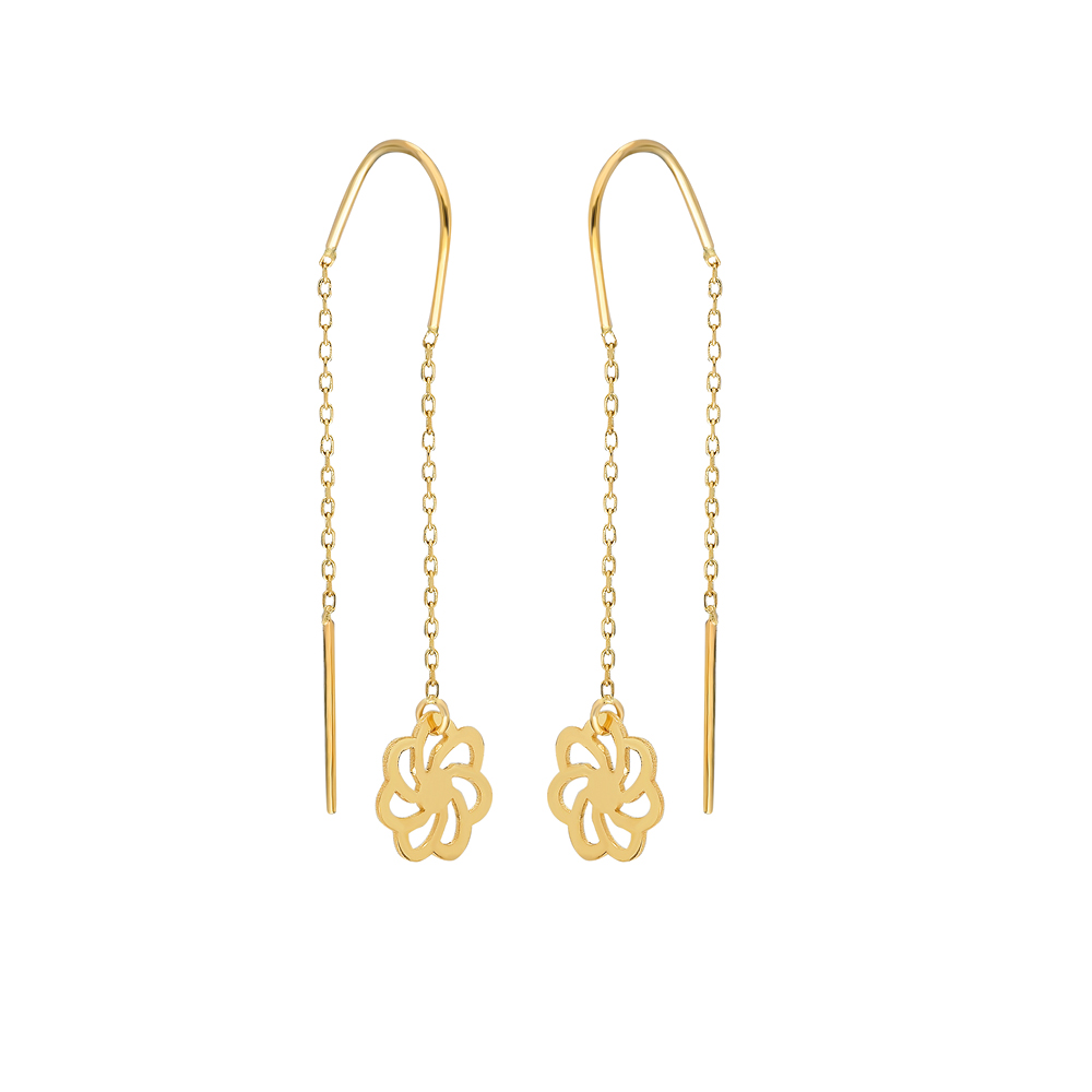 Glorria 14k Solid Gold Theme Earring