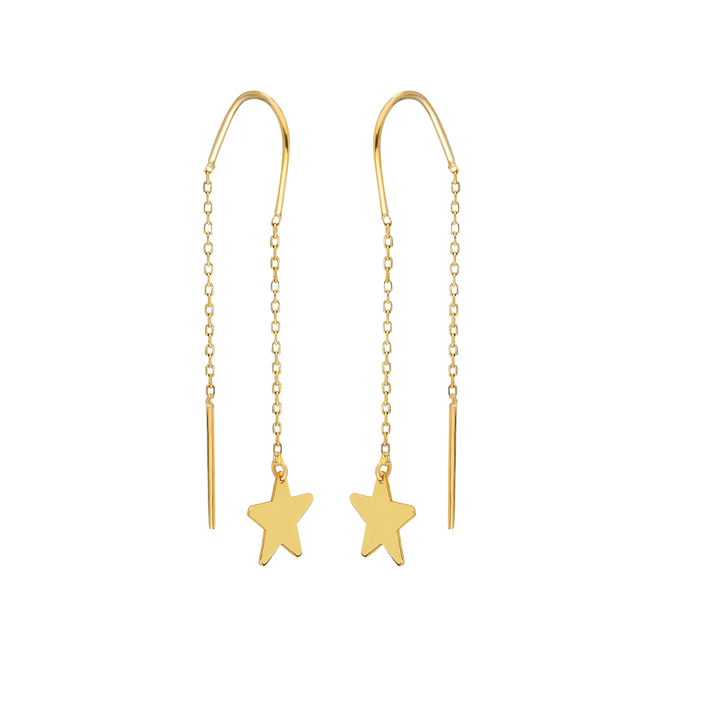 Glorria 14k Solid Gold Star Earring