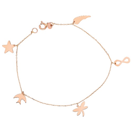 Glorria 14k Solid Gold Luck Bracelet Glorria 14k Solid Gold Luck Bracelet