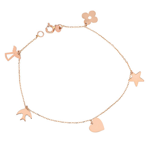 Glorria 14k Solid Gold Luck Bracelet Glorria 14k Solid Gold Luck Bracelet