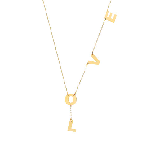 Glorria 14k Solid Gold Love Necklace Glorria 14k Solid Gold Love Necklace