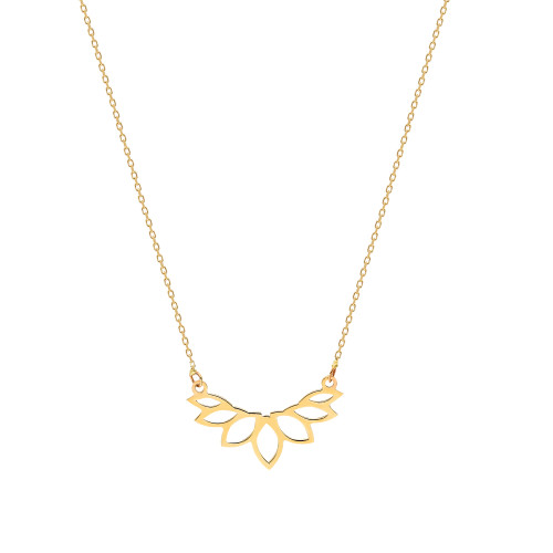 Glorria 14k Solid Gold Lotus Flower Necklace Glorria 14k Solid Gold Lotus Flower Necklace