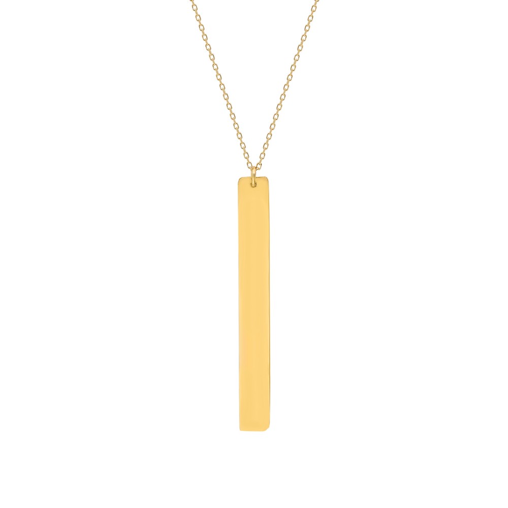 Glorria 14k Solid Gold Line Necklace