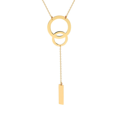 Glorria 14k Solid Gold Double Circle Necklace Glorria 14k Solid Gold Double Circle Necklace