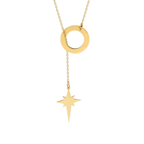 Glorria 14k Solid Gold Polar Star Necklace Glorria 14k Solid Gold Polar Star Necklace