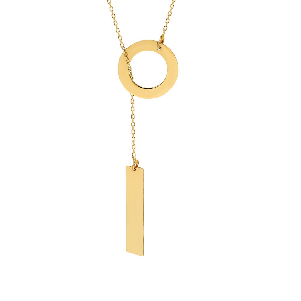 Glorria 14k Solid Gold Circle Necklace