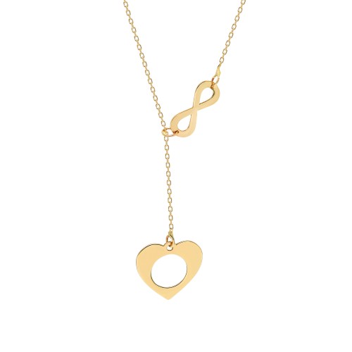 Glorria 14k Solid Gold Heart-Infinity Necklace Glorria 14k Solid Gold Heart-Infinity Necklace