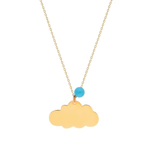 Glorria 14k Solid Gold Turquoise Cloud Necklace Glorria 14k Solid Gold Turquoise Cloud Necklace