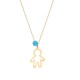 Glorria 14k Solid Gold Turquoise Child Necklace